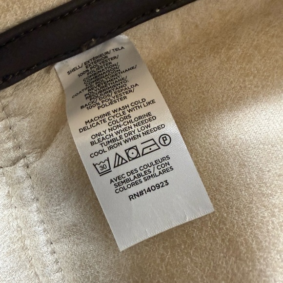 LOFT Cream Sherpa Vest with Dark Brown Trim - Picture 4 of 6